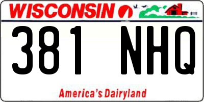 WI license plate 381NHQ