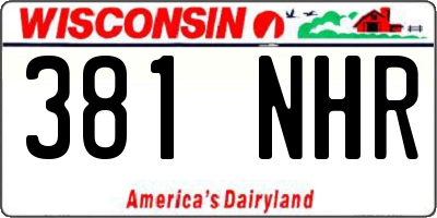 WI license plate 381NHR