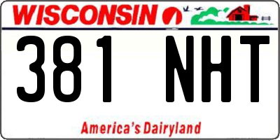 WI license plate 381NHT