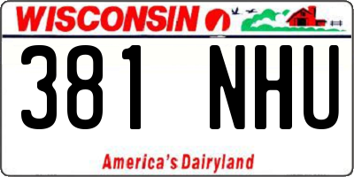 WI license plate 381NHU