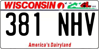 WI license plate 381NHV