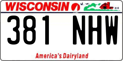 WI license plate 381NHW