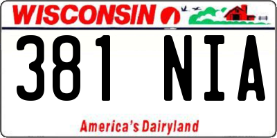 WI license plate 381NIA