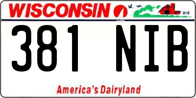 WI license plate 381NIB