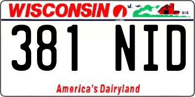 WI license plate 381NID