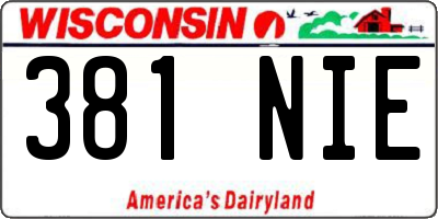 WI license plate 381NIE