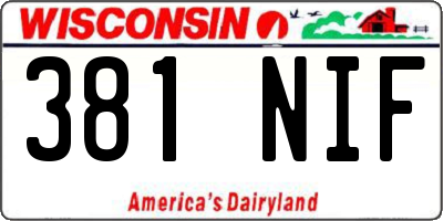 WI license plate 381NIF