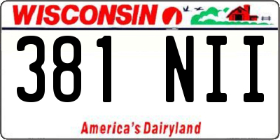 WI license plate 381NII