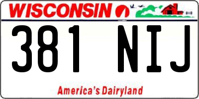 WI license plate 381NIJ