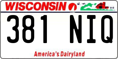 WI license plate 381NIQ