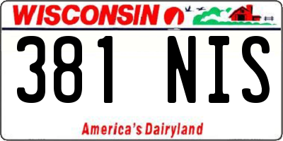 WI license plate 381NIS