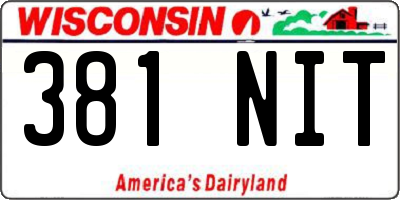 WI license plate 381NIT