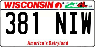WI license plate 381NIW