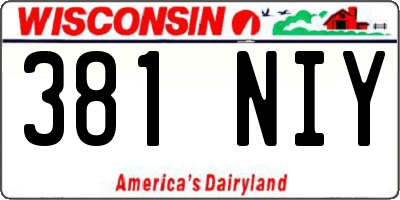 WI license plate 381NIY
