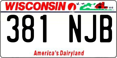 WI license plate 381NJB