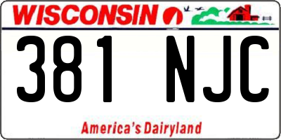 WI license plate 381NJC