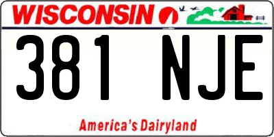 WI license plate 381NJE