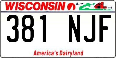WI license plate 381NJF