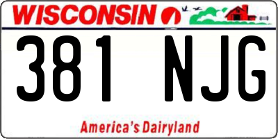 WI license plate 381NJG