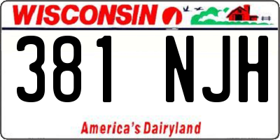 WI license plate 381NJH