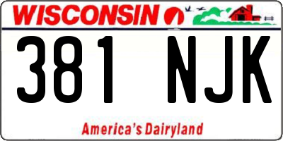 WI license plate 381NJK