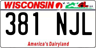 WI license plate 381NJL