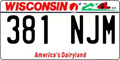 WI license plate 381NJM