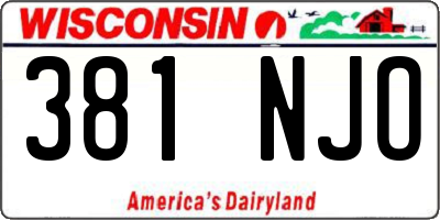 WI license plate 381NJO