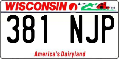 WI license plate 381NJP