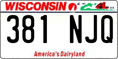 WI license plate 381NJQ