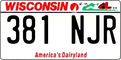 WI license plate 381NJR
