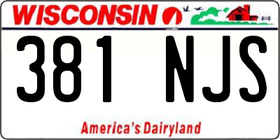 WI license plate 381NJS