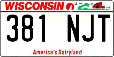 WI license plate 381NJT
