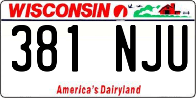 WI license plate 381NJU