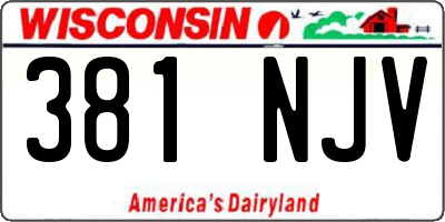 WI license plate 381NJV