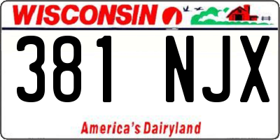 WI license plate 381NJX