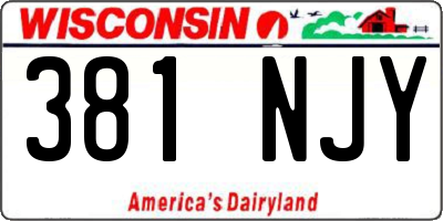WI license plate 381NJY