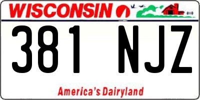 WI license plate 381NJZ