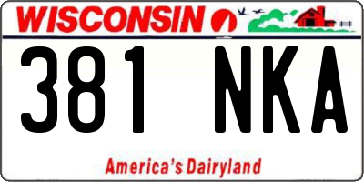 WI license plate 381NKA