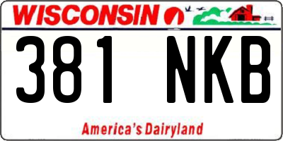 WI license plate 381NKB