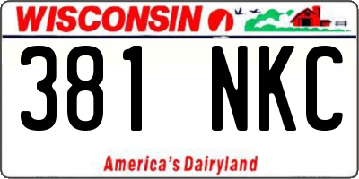 WI license plate 381NKC