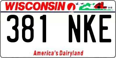 WI license plate 381NKE