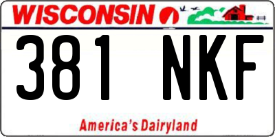 WI license plate 381NKF