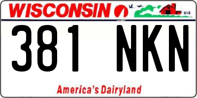 WI license plate 381NKN