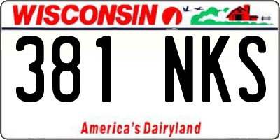 WI license plate 381NKS