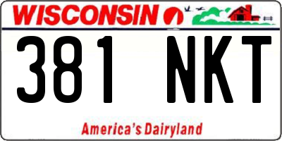 WI license plate 381NKT
