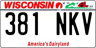 WI license plate 381NKV