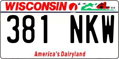 WI license plate 381NKW