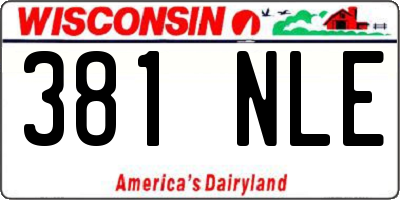 WI license plate 381NLE