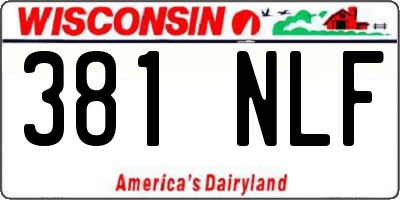 WI license plate 381NLF